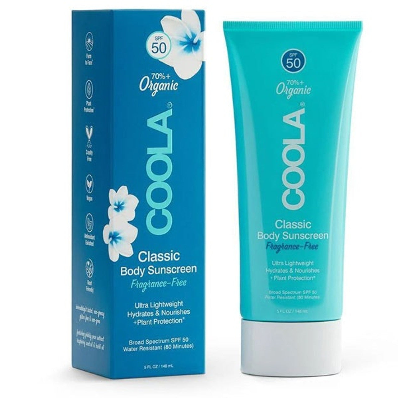 Coola Classic Body Sunscreen SPF50 Fragrance-Free 70%+ Organic